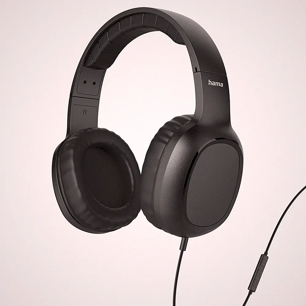 Hama On Ear Stereo Kopfhörer Headset Ohrhörer + Mikrofon 1,2m Kabel 3,5mm Klinke