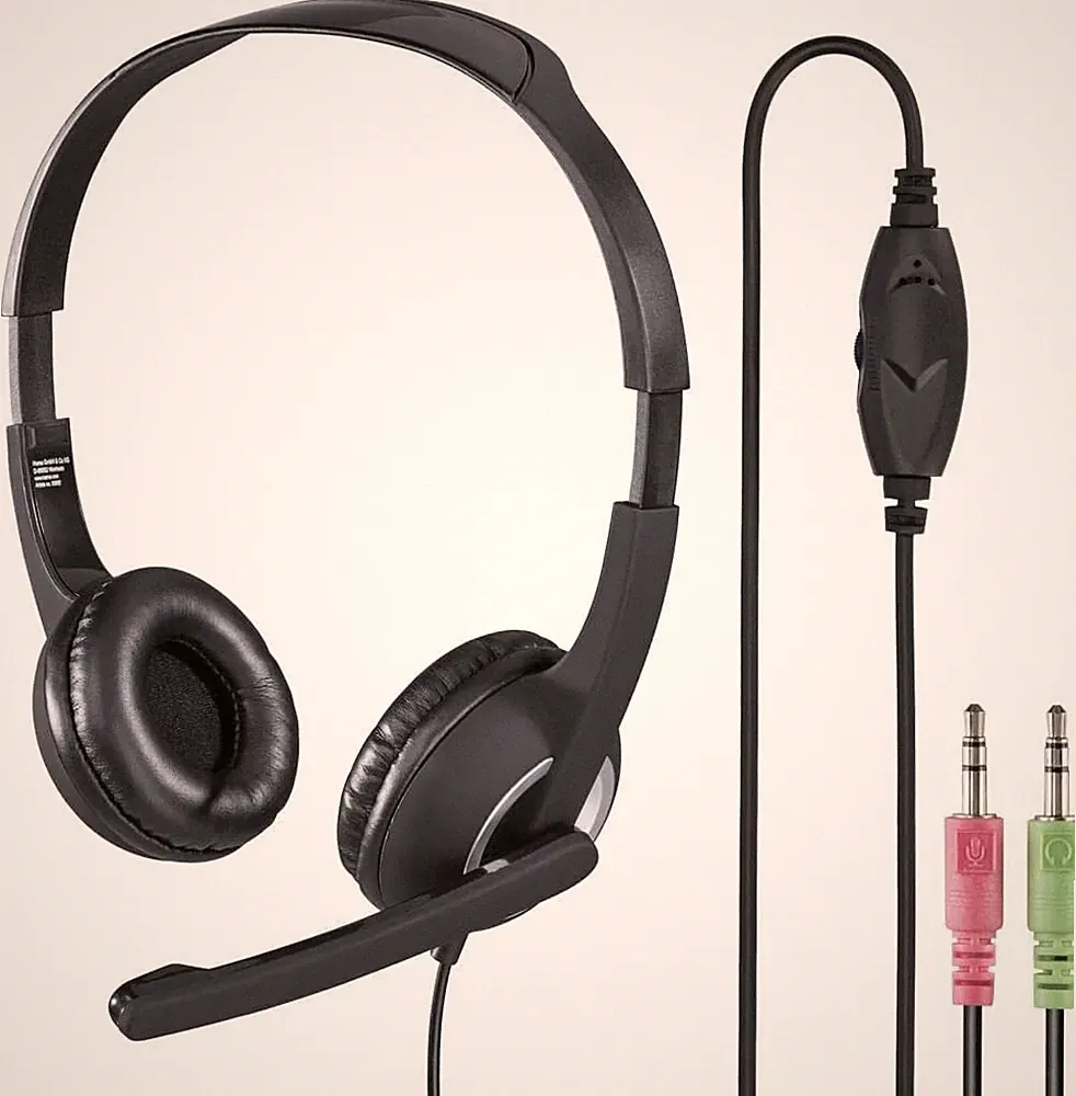 Hama PC Headset mit Mikrofon ultra leichte Kopfhörer, On-Ear Ohrhörer