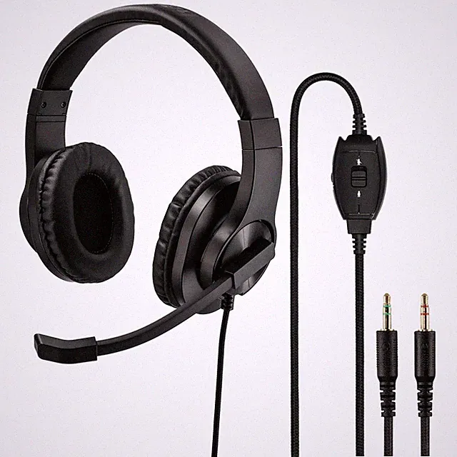 Hama PC Office Headset 2x 3,5mm Klinke Stereo Kophörer mit Boom Mikrofon Mikro