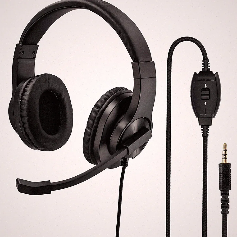 Hama PC Office Headset 3,5mm Klinke Stereo Kophörer mit Boom Mikrofon Mikro