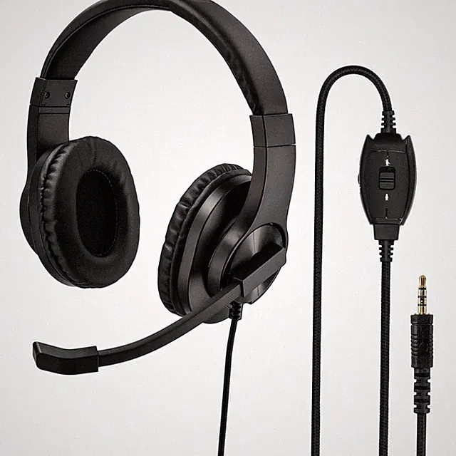 Hama PC Office Headset 3,5mm Klinke Stereo Kophörer mit Boom Mikrofon Video-Call