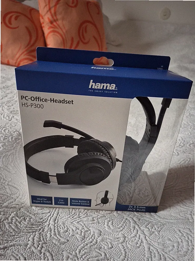 Hama PC Office Headset HS-P300, Mikrofon, Ideal Skype & Telefonieren Kopfhörer
