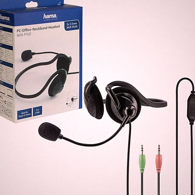 Hama PC Office Headset Nackenbügel 3,5mm Klinke On-Ear Bügel Kophörer Mikrofon