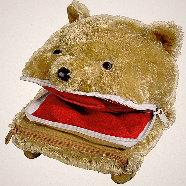 Hama Plüsch-Tasche + Hand-Puppe Teddy-Bär Hülle für Nintendo New 3DS 3DS DSi DS