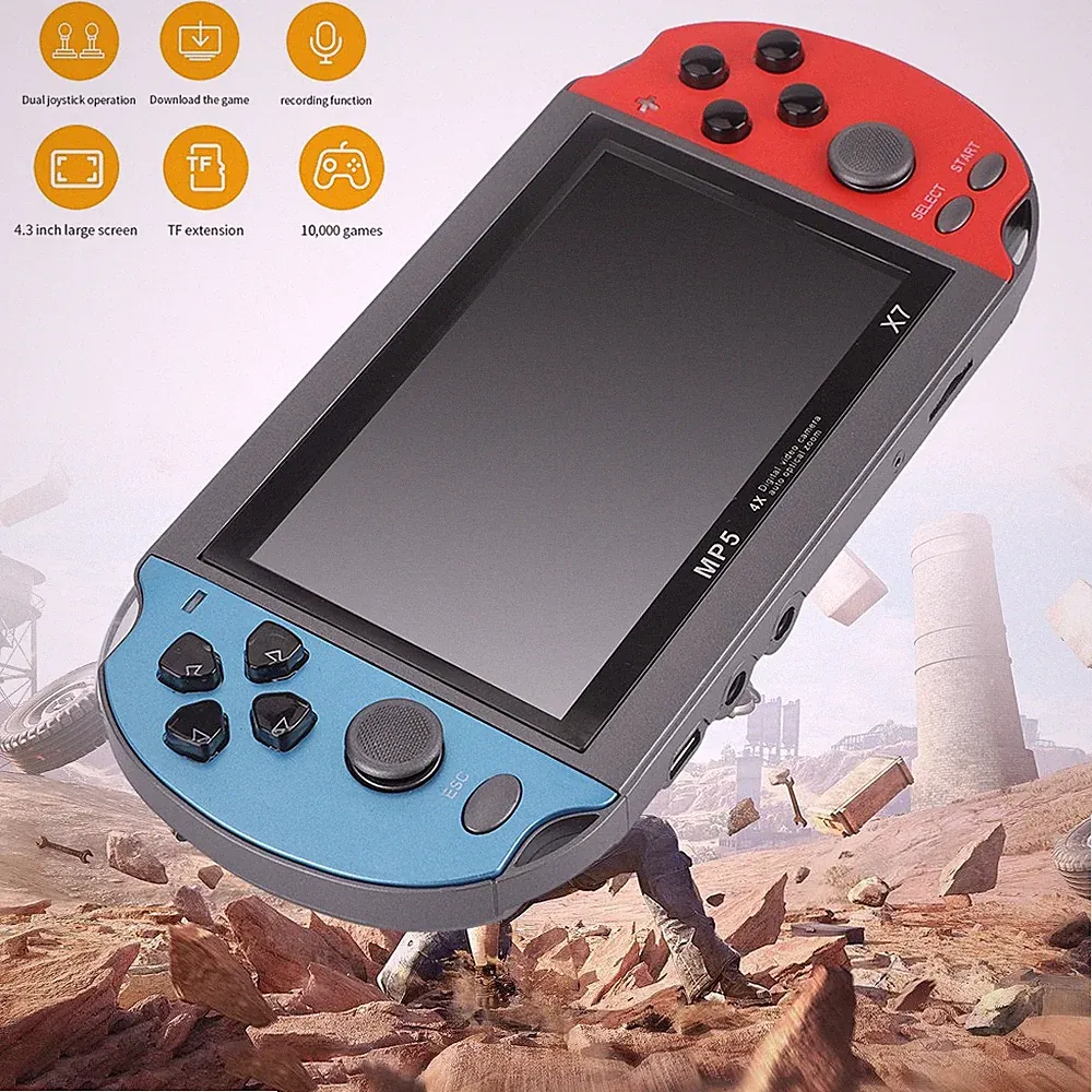 Handheld-Spielekonsole Gaming Videospiel Konsole Plus große Display-Spiele X7MP5