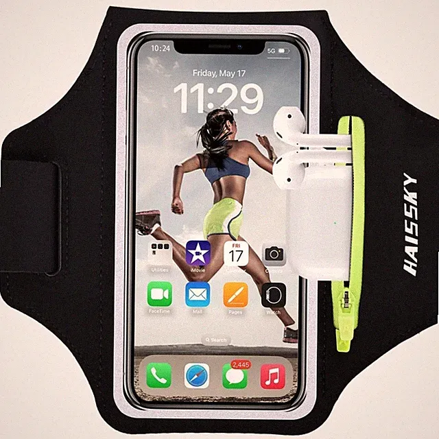 Handy Armband Joggen Sportarmband Mit Kopfhörer SchlüsselTasche, Handyhalteru...