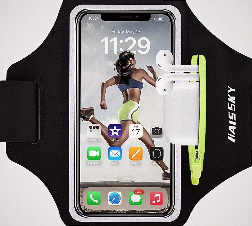 Handy Armband Joggen Sportarmband Mit Kopfhörer SchlüsselTasche, Handyhalterung