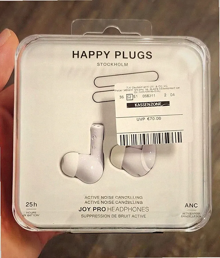 Happy Plugs Joy Pro In-Ear-Kopfhörer Weiß Bluetooth USB-C ANC Transparenz