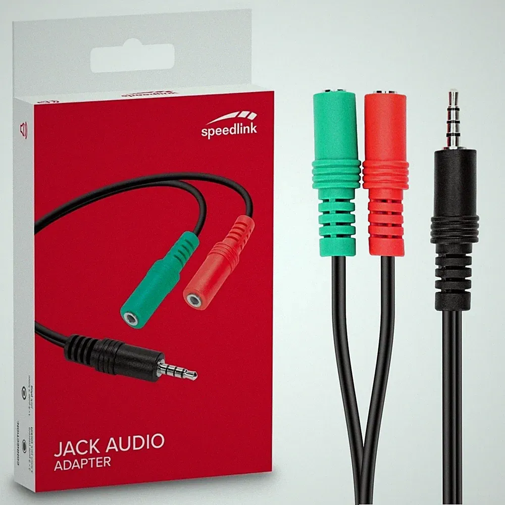Headset-Adapter Y Splitter 3,5mm Klinke PC Kopfhörer zu Laptop Tablet Handy MP3