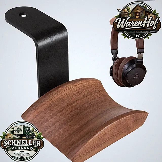 Headset Halter Walnussholz mit Klebstoff oder Schraube Kopfhörer Halterung
