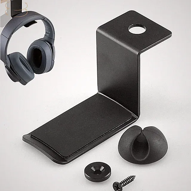 Headset-Halterhaken für Kopfhörer, 360° verstellbar, Schwarz