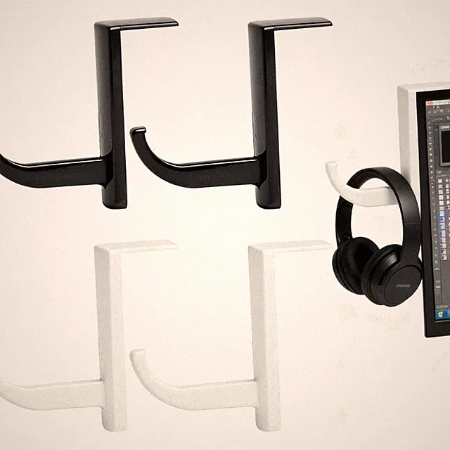 Headset Halterung 4er Set selbstklebend für Monitor Tisch Wandbefestigung für...