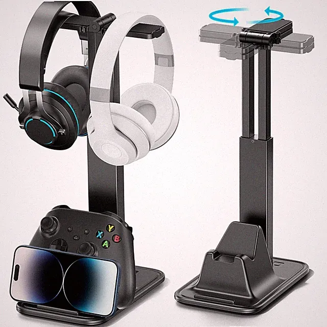Headset Halterung Controller Ständer Gaming Organizer Schreibtisch Deko drehbar