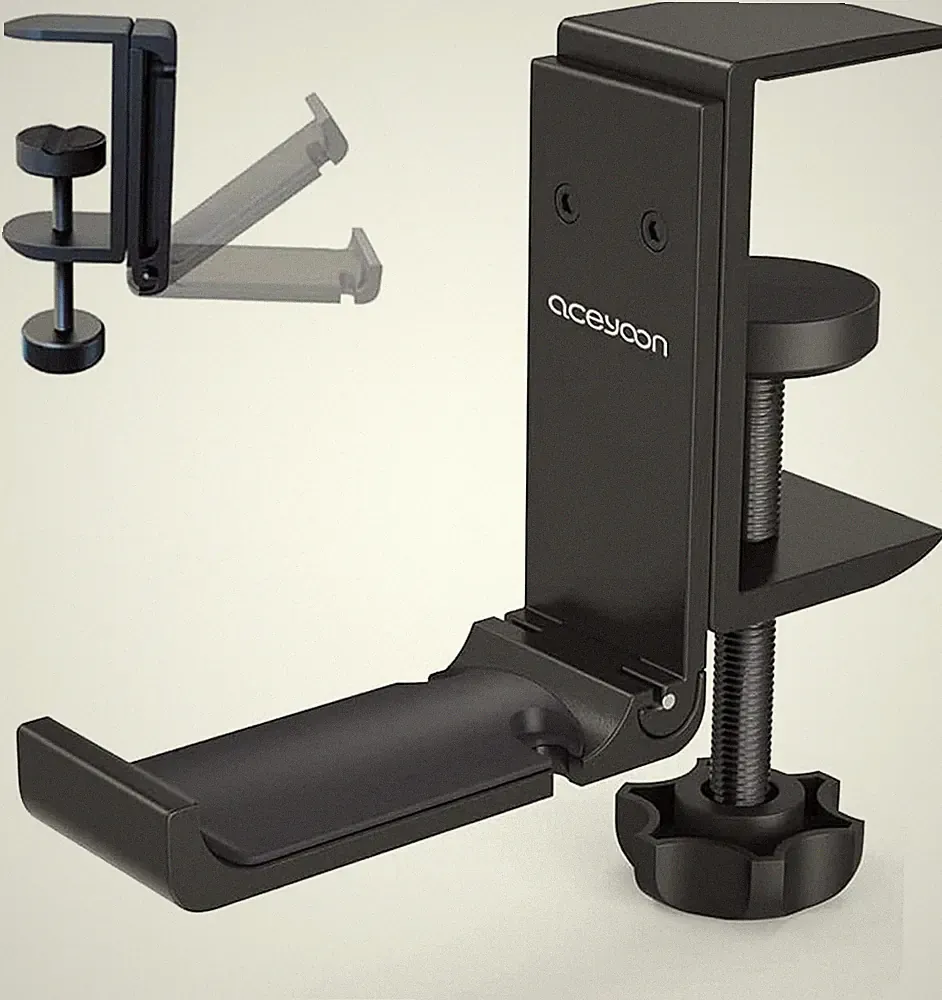 Headset Halterung Faltbar Tisch Aluminium Kabel Organizer Kopfhörer Haken Gaming