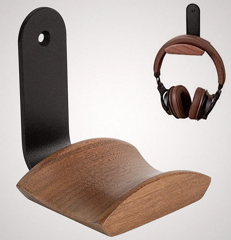 Headset Halterung Walnussholz Tisch Kopfhörer Ständer Universal Gaming Zubehör