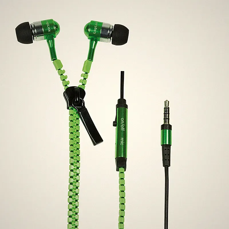 Headset Kopfhörer In-Ear Ohhörer mit Mikrofon und Fernbedienung grün Smartphone