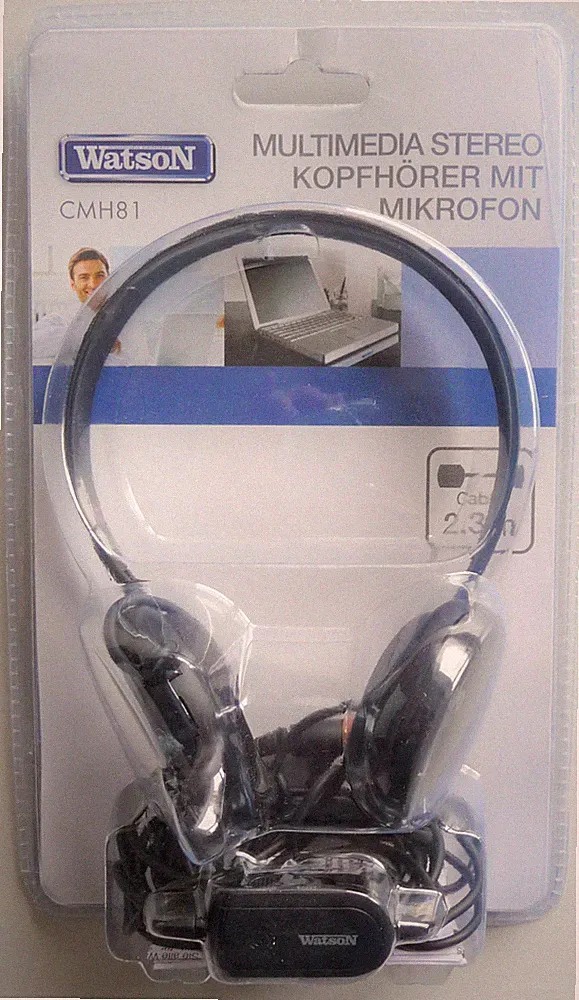 Headset Kopfhörer mit Mikrofon on-ear Kopfhörer leicht 3,5mm Stecker 2,3m Kabel