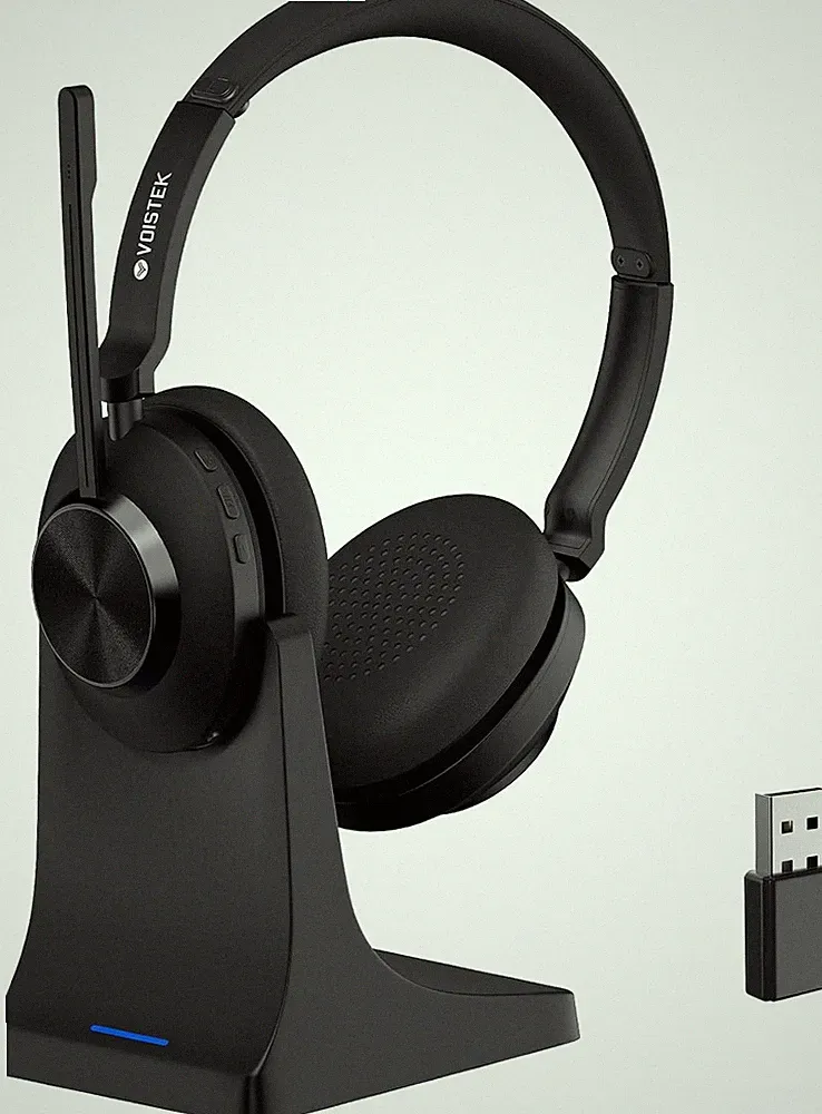Headset mit Mikrofon Bluetooth & USB Dongle, 50Std. Akku, On Ear Wireless
