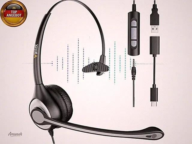 Headset mit Mikrofon Single Ear Headset mit Noise Cancelling Mic und