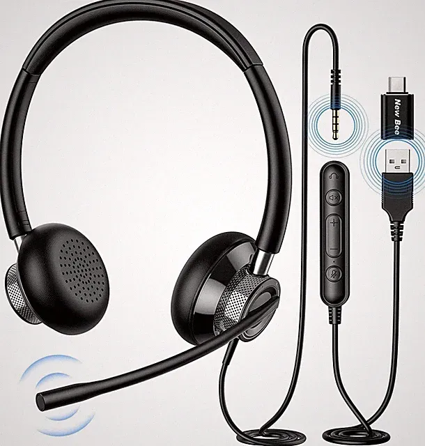 Headset PC Computer Headset mit Mikrofon Business Headsets USB Typ-C 3.5mm für
