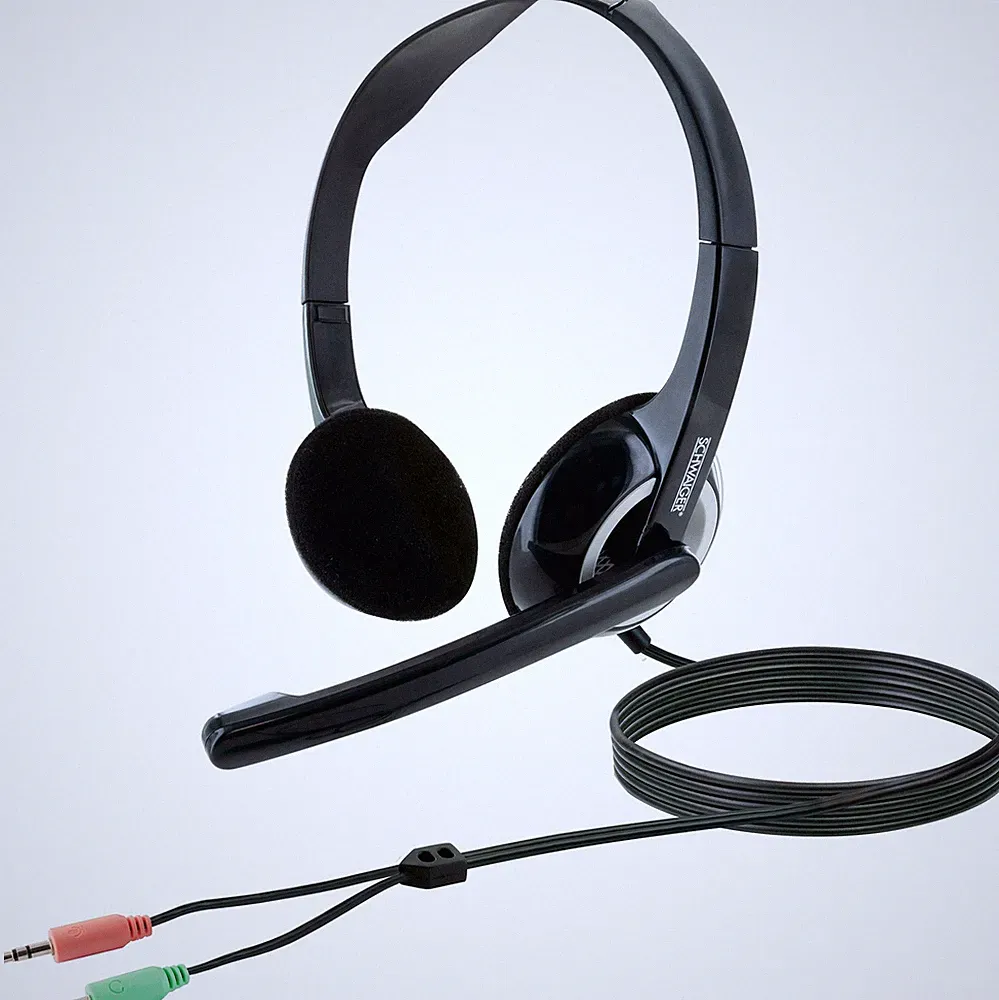 Headset PC Kopfhörer On Ear Mikrofon Ohrhörer kabelgebunden 3,5mm Klinke AUX