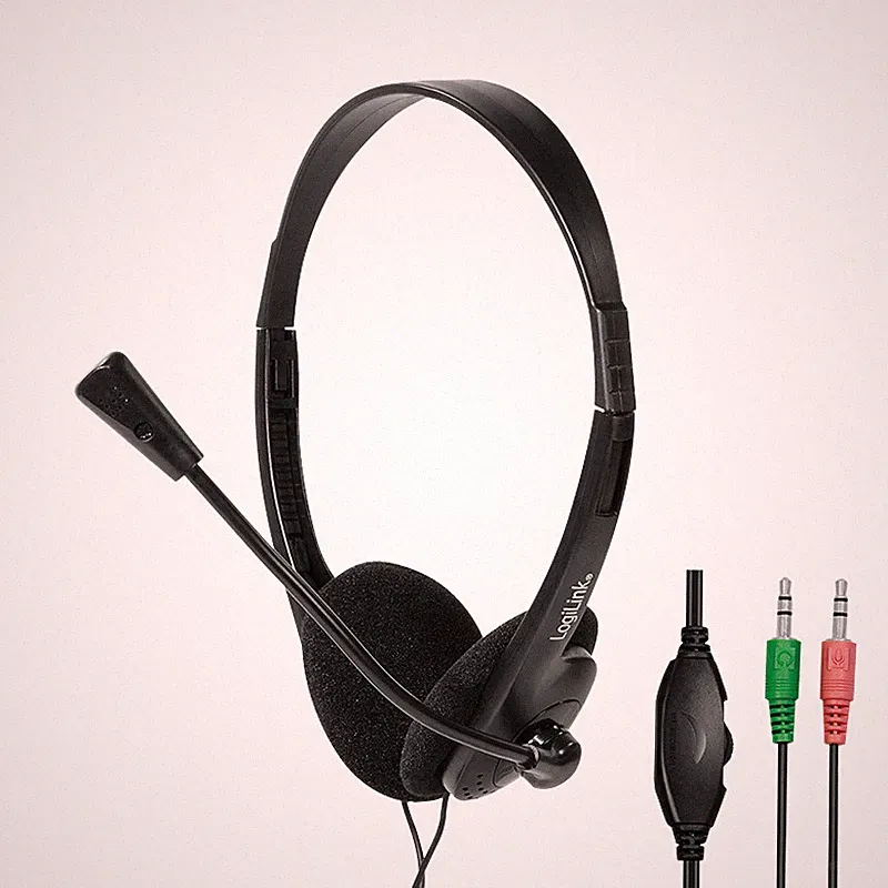 Headset PC Kopfhörer On Ear Mikrofon Ohrhörer kabelgebunden 3,5mm Klinke AUX