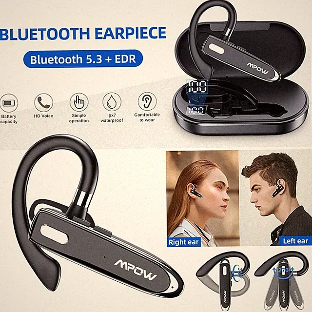 Headset Stereo Bluetooth Kopfhörer Kabellos Ohrhörer mit Mikrofon und Ladebox