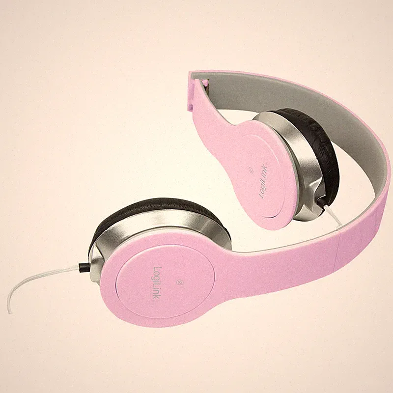 Headset Stereo Mikrofon Kopfhörer Overear PC Smartphone Computer Laptop Pink