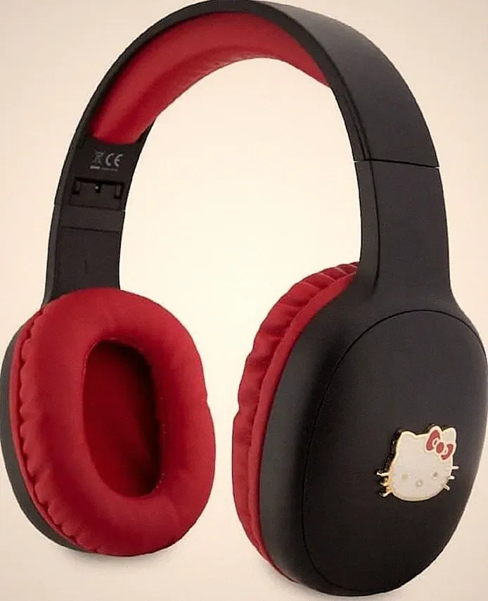Hello Kitty Bluetooth On-Ear-Kopfhörer Waterproof Schwarzes Metalllogo