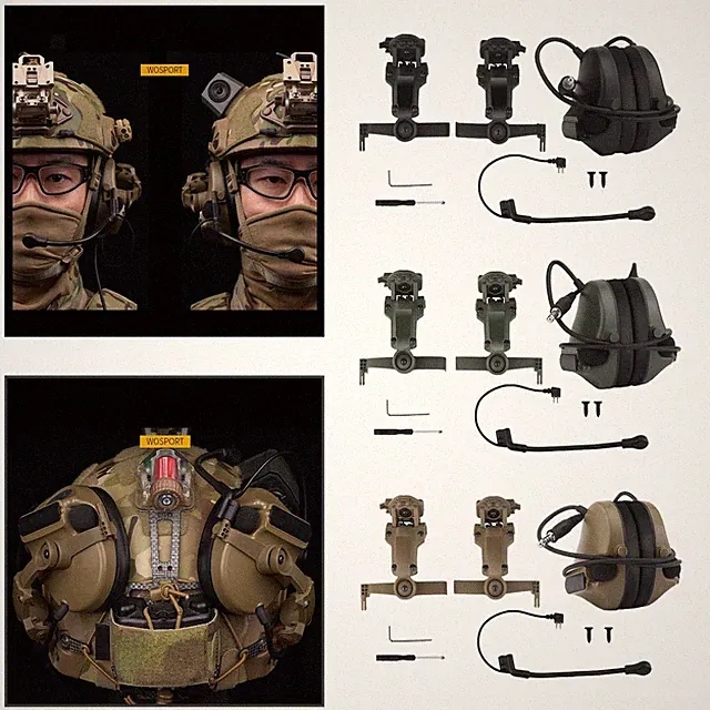 Helm-Headset, Gehörschutz, Ohrmuscheln mit Mikrofon, , tragbar