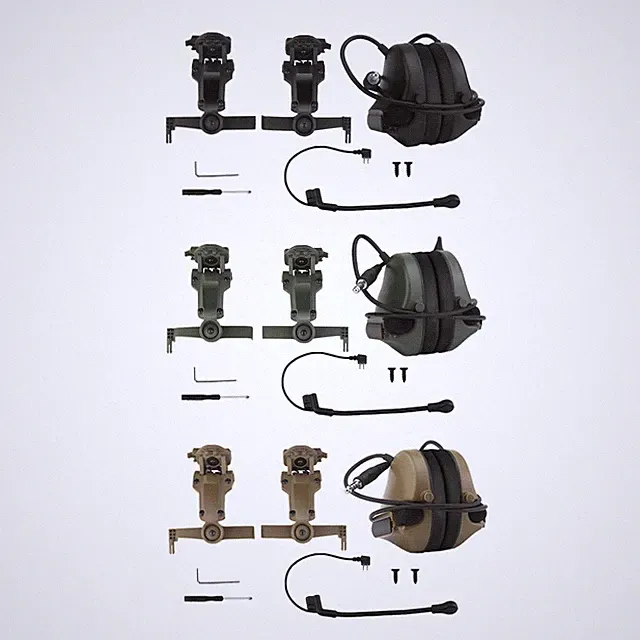 Helm Headset mit Gehörschutz, Komfortable Ohrenschützer, Kopfhörer für Funk