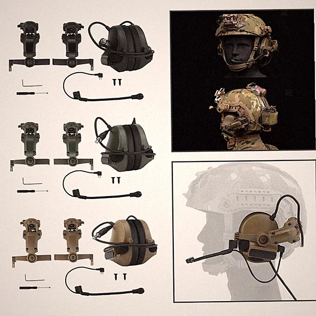 Helm Headset mit Mikrofon Verstellbarer Mikrofonarm Ohrenschützer Lärmschutz