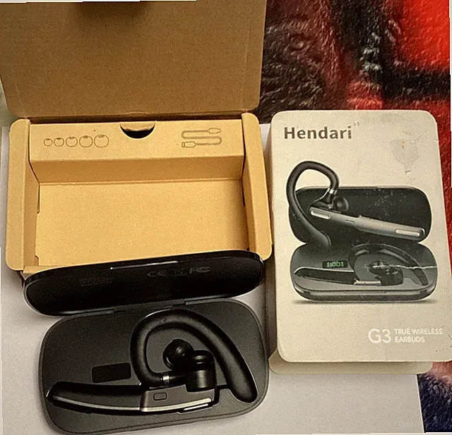 Hendari G3 True Wireless Gehörganghörer Bluetooth Anruf Mikro Ladecase, Schwarz