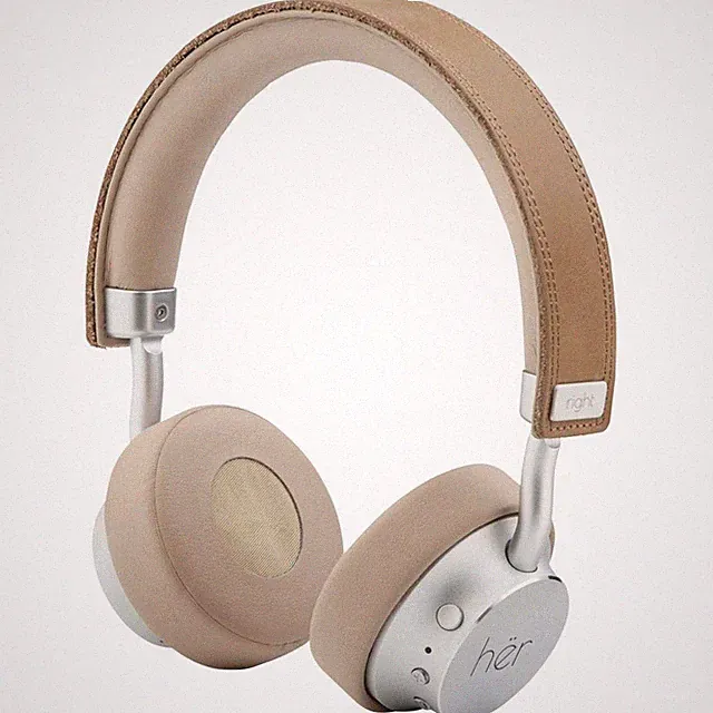 HER HF8 On Ear Headset Bluetooth®, kabelgebunden Beige, Silber