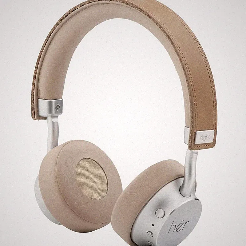 HER On Ear Headset Kopfhörer Bluetooth 3,5 mm Kabel Beige - Sehr Gut