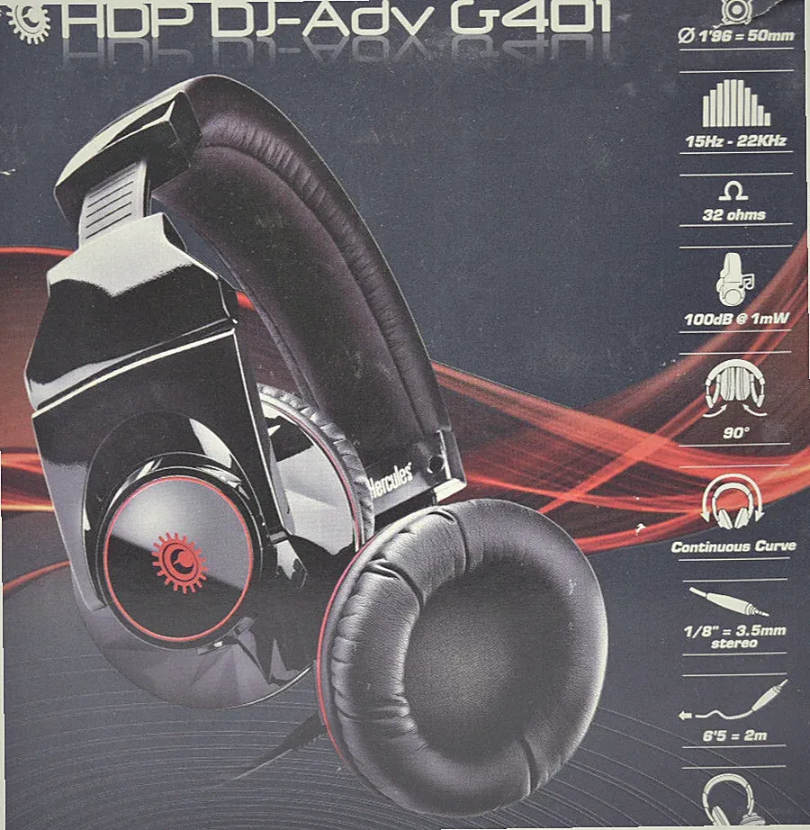 Hercules DJ-Adv. G401 DJ-Kopfhörer 50mm 32Ohm Kopfhörer schwarz 4780738