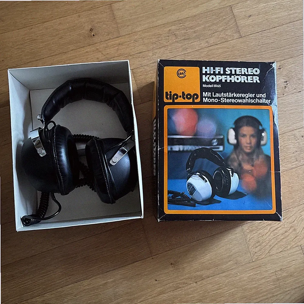 Hi-Fi Stereo Kopfhörer tip-top deV Modell 8165 mit Karton Wie Neu Seltenheit rar