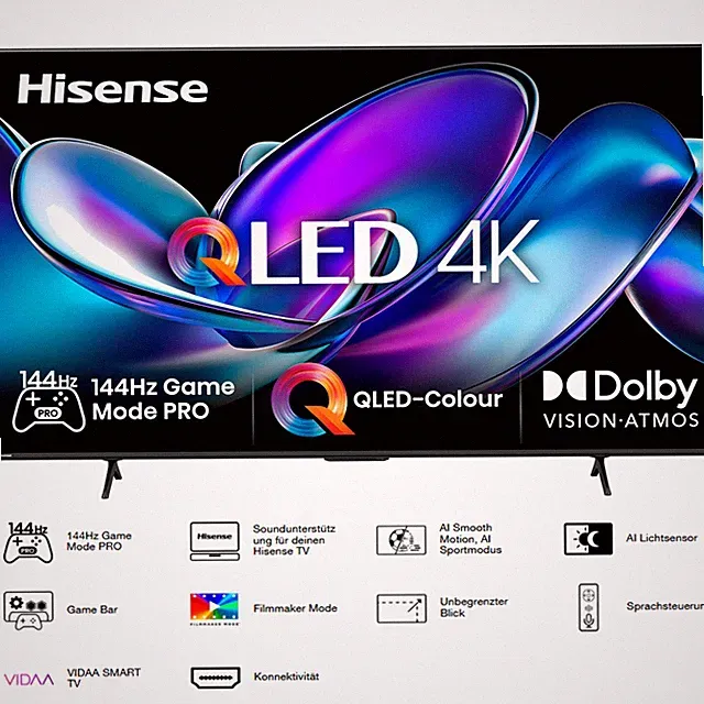 Hisense 55 Zoll 4K QLED Smart TV 144Hz Fernseher Dolby Vision Gaming HDR10+