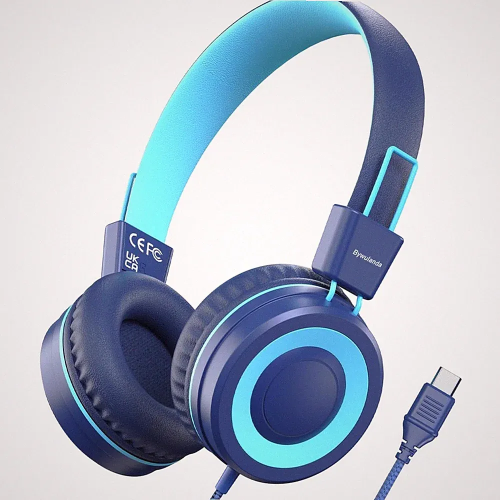 Hochwertige USB Typ C Kinder Kopfhörer für Schule - Sicherer 94 dB Sound