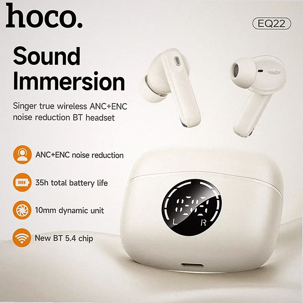 HOCO Bluetooth 5.4 Kopfhörer In Ear kabellos Ohrhörer ANC+ENC Headset Wireless
