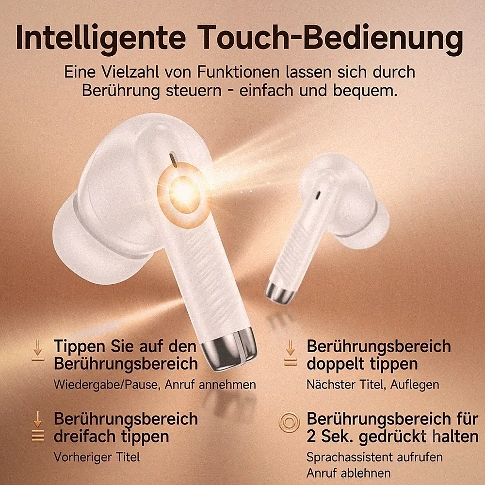 HOCO EQ24 Estrella Bluetooth Kopfhörer Touch Steuerung 7 Std. Weiß