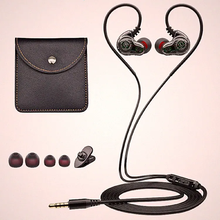 Holiper In-Ear Kopfhörer 3,5mm Klinke mit Dual Treibern 10mm und 1,2m Kabel