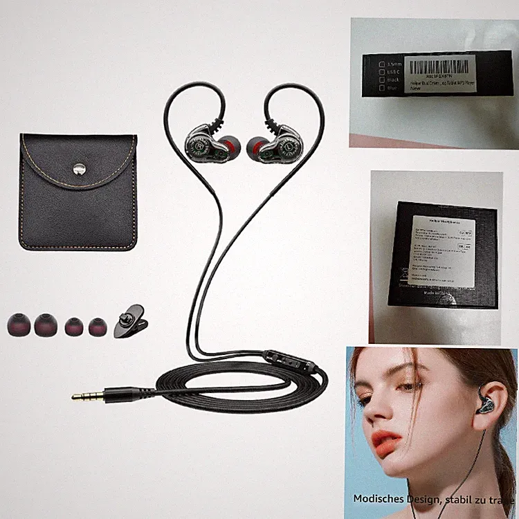 Holiper In-Ear Kopfhörer mit Kabel 3,5 mm – Dual Treiber, 10 mm Bass, 1,2 m