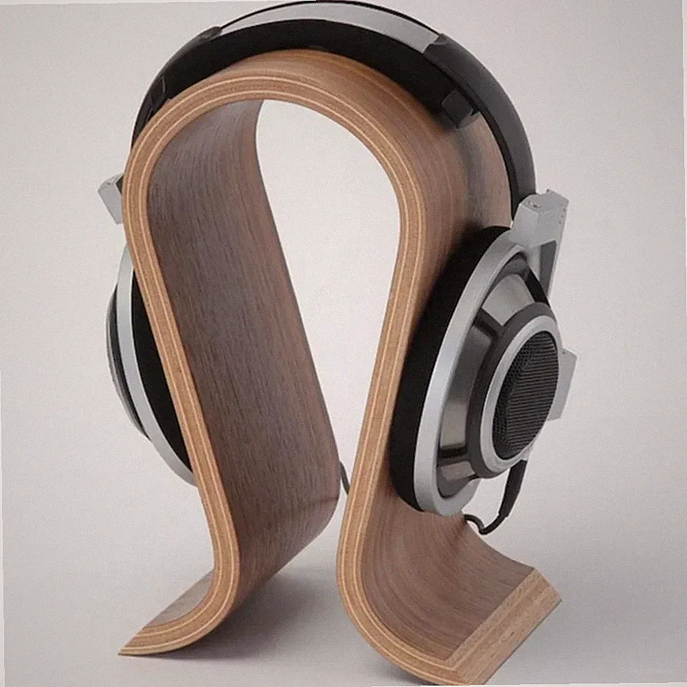 Holz Kopfhörerhalter Headset Halterung Schreibtisch Aufhänger für On-Ear Regal