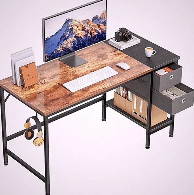 HOMIDEC Schreibtisch, Computertisch PC Tisch Mit Schubladen Und Kopfhörer Halter
