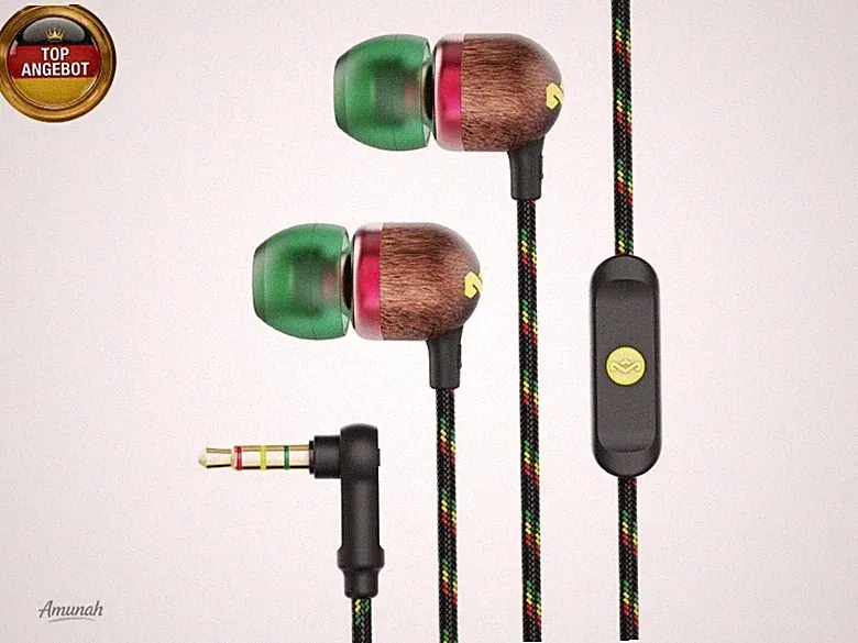 House of Kopfhörer mit Kabel 'Smile Jamaica'- In-Ear Kopfhörer mit Mikrofon, 1