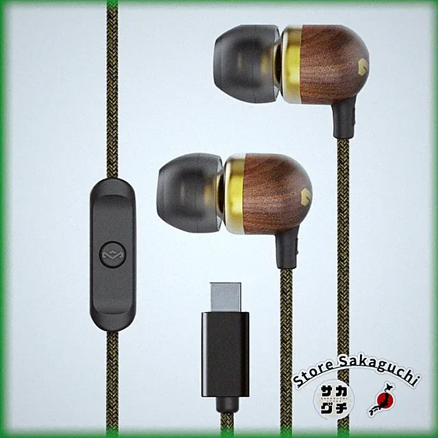 House of Marley Smile Jamaica USB-C Wired Eco Earphones Messing Mikrofon...
