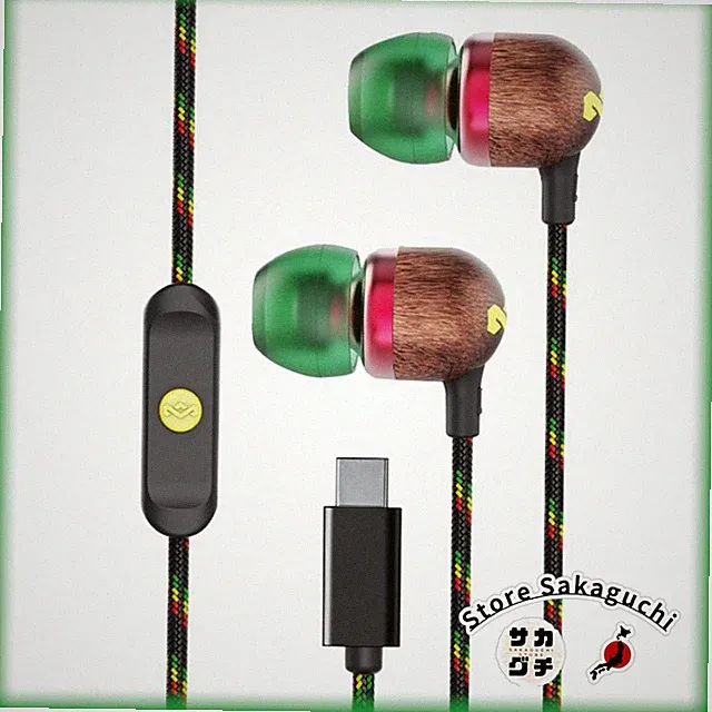 House of Marley Smile Jamaica USB-C Wired Eco Earphones RASTA Mic Remote