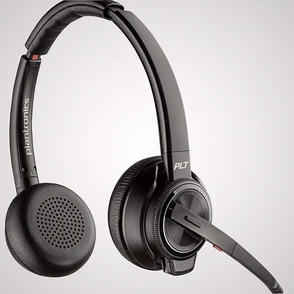 HP Poly Headset Kopfhörer On Ear Savi 8220 UC DECT Schwarz Noise - Sehr Gut