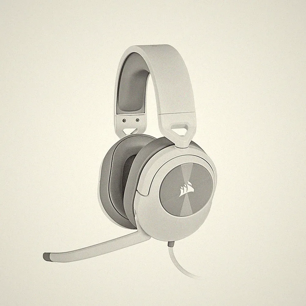 HS55 Surround Kabelgebundenes Gaming Headset Weiß Dolby 7.1 Surround Sound